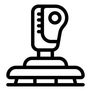 Pistin buz yüzeyini düzleştiren bir makinenin çizgi sanat simgesi