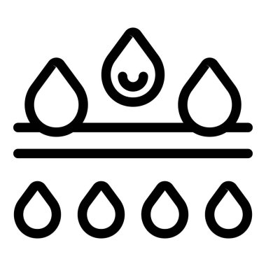 Bir zar filtresinden geçen basit siyah beyaz su damlası ikonu