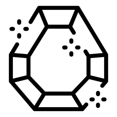 Pırıl pırıl pırıl pırıl, lüks, değer ve zarafeti temsil eden kalın çizgi simgesi.