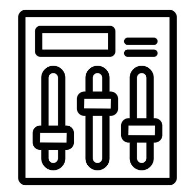 Ayarları ayarlayan üç düşey kaydırıcı ile kontrol paneli arayüzünün basit simgesi