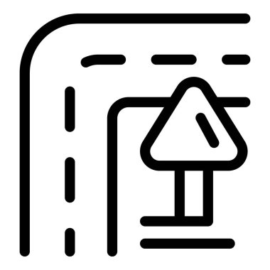 Yol işareti sağ dönüş sembolü ile yol işaretini gösteriyor