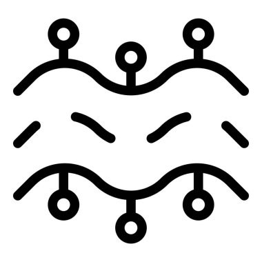 Esnek kumaşın çizgi simgesi, esneklik ve esneklik kavramını gösteriyor