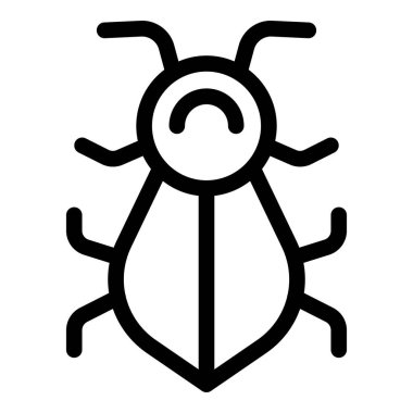 Böcek ve böcekleri temsil eden kalın siyah çizgi böceği simgesi, doğa ve vahşi yaşam projeleri için mükemmel.