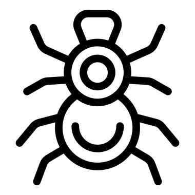 Gülümseyen yüzlü mutlu bir örümceğin basit sanat simgesi, çocuklar için mükemmel.