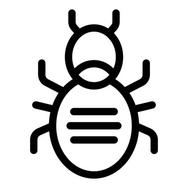 Basit, cesur, siyah ve beyaz çizgili bir böcek çizimi, logo veya simge için mükemmel