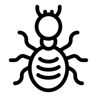 Sürünen bir karıncanın basit çizgi çizimi, doğa ve böcek teması için harika.