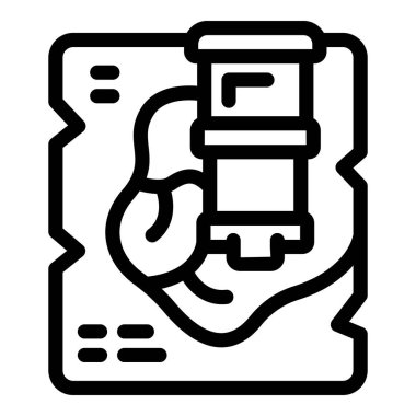 Su tankının bulunduğu yerin siyah-beyaz simgesi bir su tesisatı projesi için haritada işaretli.