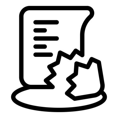 Bu simge yırtılan kağıtlarla sembolize edilen bir sözleşmeyi temsil ediyor.