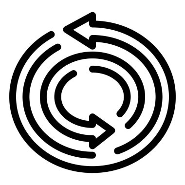 Dairesel ekonomi ve geri dönüşüm kavramını temsil eden çemberin içinde dönen iki ok