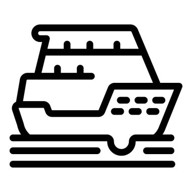 Feribot su dalgaları, basit seyahat ve turizm ikonu