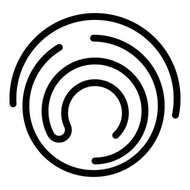 Çemberde dönen çizgilerle birlikte siyah soyut element hipnotik etki yaratıyor.