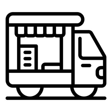 Sokak yemeği ve fast food servisi sunan bir yemek kamyonunun sanat simgesi.