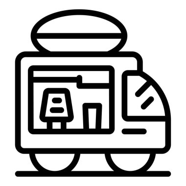 Yol kenarına park etmiş yemek kamyonu aç müşterilere servis yapmaya hazırlanıyor.