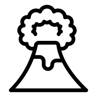 Patlayan basit volkan anahat ikonu tehlike ve jeolojik aktiviteyi temsil ediyor.