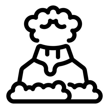 Erimiş lav akışı ve büyük kül bulutuyla patlayan yanardağ.