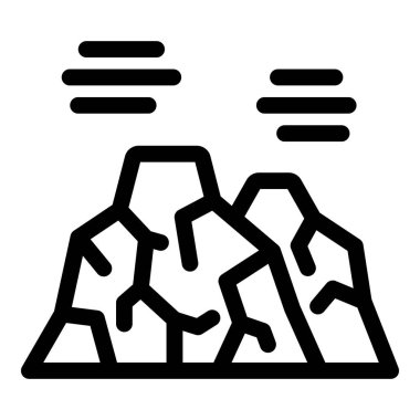 Bulutlu gökyüzünün altında kuraklık yaşayan kuru zeminin minimalist simgesi