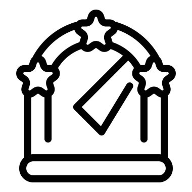 Ödül töreni sahnesi yıldızlar ve sahne ışıkları, eğlence endüstrisi konsepti