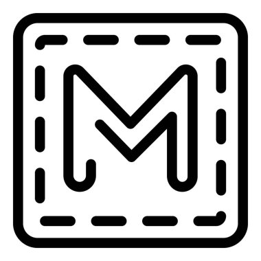 Elektronik bir iletiyi sembolize eden, bir karedeki m harfi simgesi