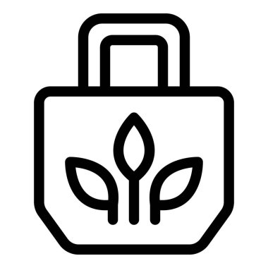 Çevresel sürdürülebilirliğe olan bağlılığını gösteren yeniden kullanılabilir bir çantanın satır simgesi