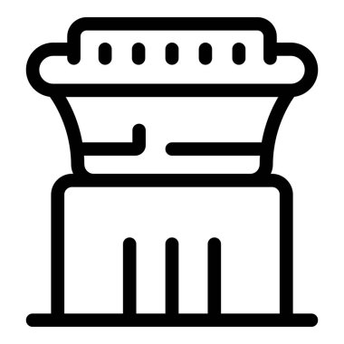 Havaalanı kontrol kulesinin basit simgesi. Hava trafiğini kontrol etmek için kullanılan yüksek bir bina.