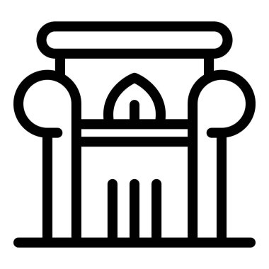 Klasik mimariyi temsil eden sütunlar, pedikür ve dekoratif unsurlarla antik Yunan tapınağı cephesi