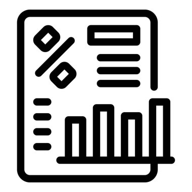 Yüzde işareti ve çubuk grafiğiyle büyümeyi gösteren bir mali raporun basit simgesi