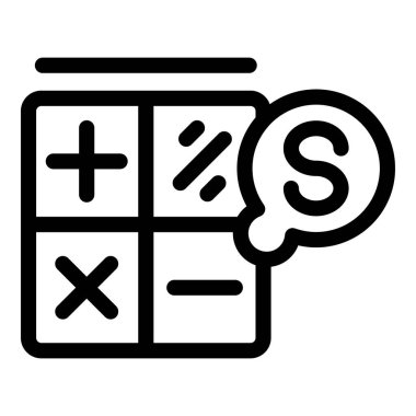 Döviz kurunu gösteren bir hesap makinesinin basit siyah beyaz simgesi