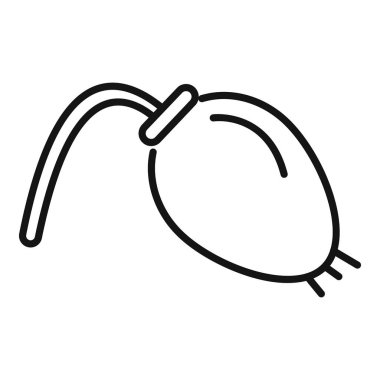 Lavman armudunu temsil eden basit çizgi simgesi, rektuma çözümler vermek için kullanılan tıbbi bir cihaz.