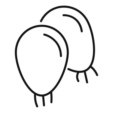 Gökyüzünde yüzen iki balonun çizgi çizimi, basit bir çizim.