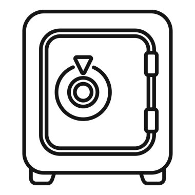 Güvenlik ve mal varlığının korunmasını simgeleyen şifreli bir banka kasası çizimi