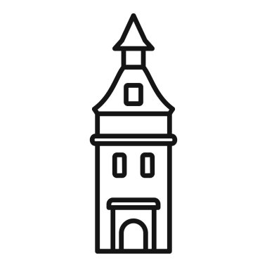 Turizm, tarih veya mimariyle ilgili projeler için mükemmel olan eski bir Avrupa binasının çizgi çizimi