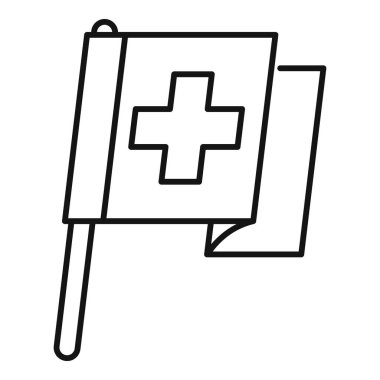 Direkte çapraz dalgalanan beyaz bayrağın basit çizimi