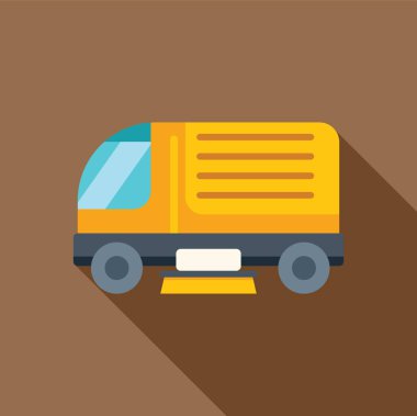 Sarı sokak temizleme makinesi şehrin sokaklarını temiz ve düzenli tutuyor.