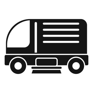 Yol kenarını yıkayan basit bir sokak temizleme aracı simgesi