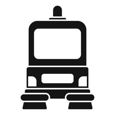 Dönen fırçalar kullanan basit bir sokak temizleme aracı simgesi