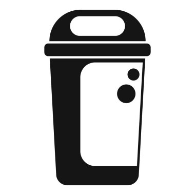 Çöp tenekesinin basit siyah simgesi, çöp öğütme ve geri dönüşüm uygulamalarını vurguluyor
