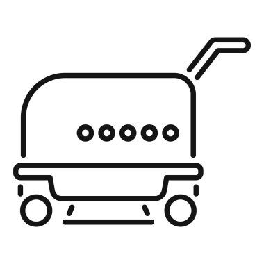 Oda servisi arabasının çizgili sanat simgesi. Konukseverlik projeleri için mükemmel.