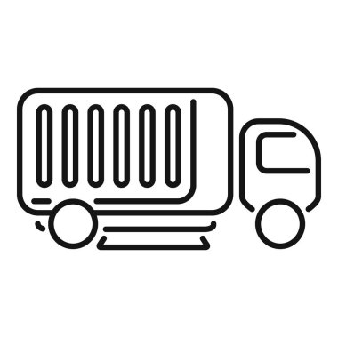 Basit, kalın çizgili bir kargo kamyonu ikonu mal dağıtıyor, web ya da baskı projeleri için mükemmel.