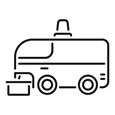 Otomatik robot araç teslimat servisi için depodan bir paket alıyor.