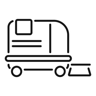 Temizlik makinesi yerleri ovalayıp parlatıyor, çizgi resim çizimi