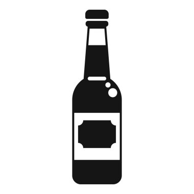 Kapalı bir bira şişesinin siyah beyaz simgesi.