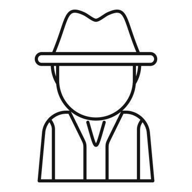 Dedektif şapka ve ceket giyiyor, taslak tarzı.