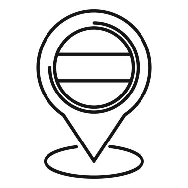 Bir konumun basit siyah ince çizgi simgesi metin için boş satırları olan bir yeri işaret ediyor