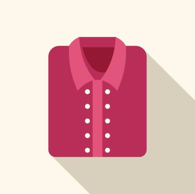 Giysi mağazası konsepti için düğmeli ve yakalı katlanmış kırmızı gömlek.