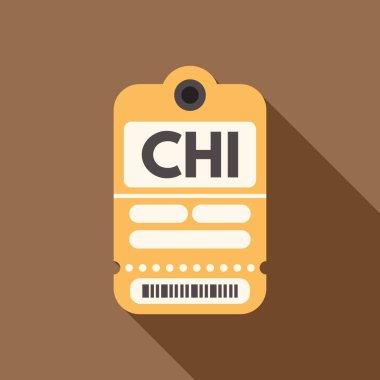 Şikago, Illinois, Amerika Birleşik Devletleri 'nin havaalanı kodunun yer aldığı bavul etiketi izlenmek için bir barkodla gösterilir.