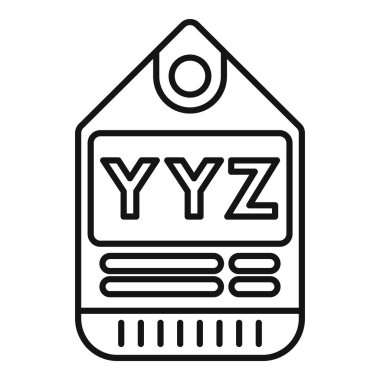 Blank price tag is showing the letters yyz, indicating that a product is coming from toronto clipart