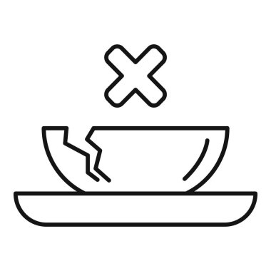 Tabaktaki kırık tabağın çizgi simgesi çapraz işaretli, kullanım yasağını ya da kısıtlamasını temsil ediyor