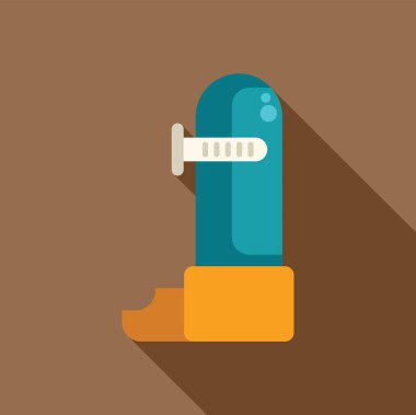 Nefes darlığını tedavi etmek için ağızlığı olan mavi astım spreyi.