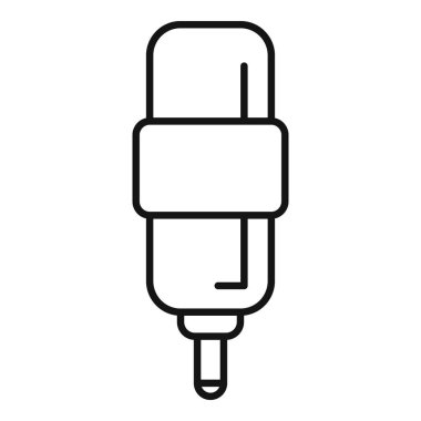 İnce uçlu kozmetik ürün dağıtıcı beyaz arkaplanda duruyor