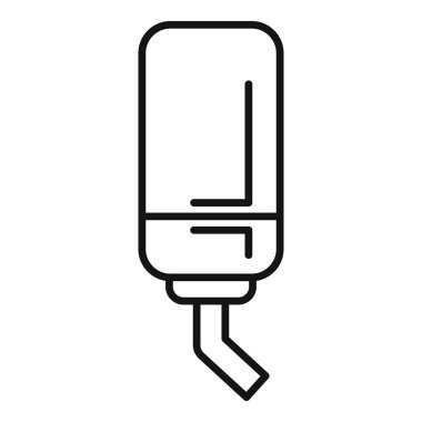 Bir su besleyicisinin basit çizgi simgesi genellikle kuşların içmesi için bir kuş kafesine bağlanır.